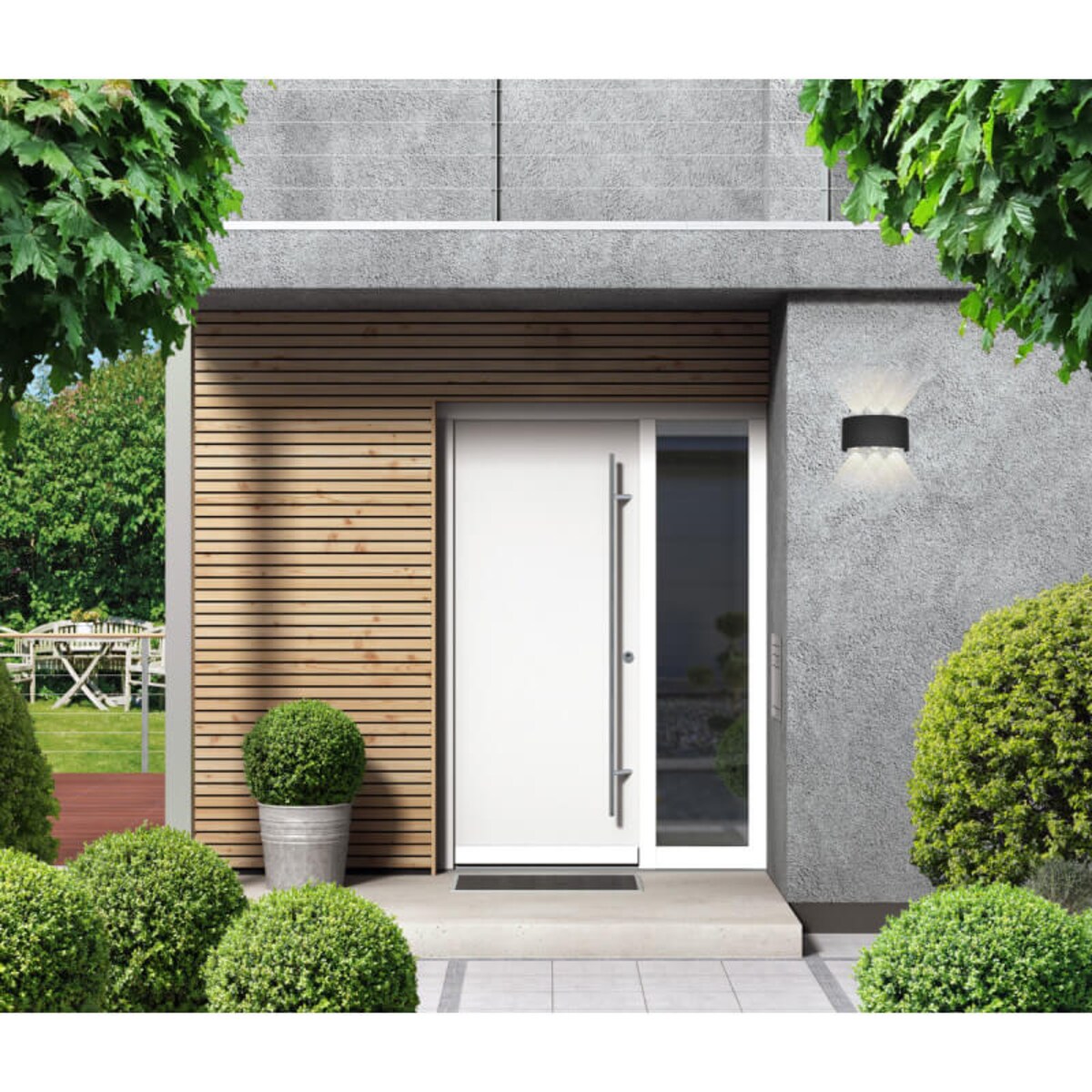 Nowoczesna lampa elewacyjna Ortelo LED 6W zewnętrzna czarna