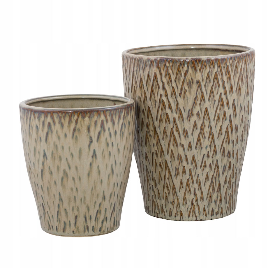 2 szt. DONICA LIV brązowa CERAMICZNA