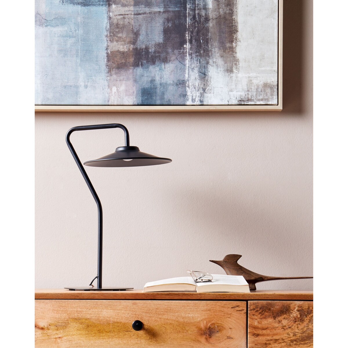 Lampa stołowa LED metalowa czarna GALETTI