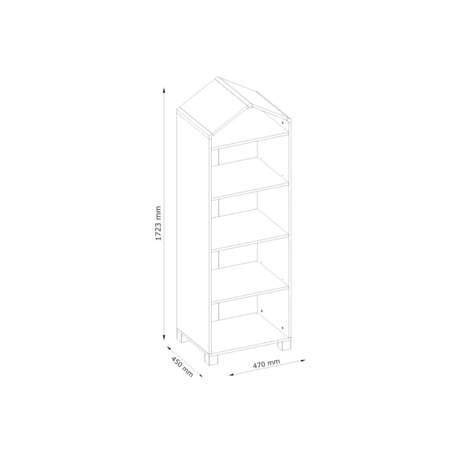 KONSIMO MIRUM Szary regał w kształcie domku dla chłopca