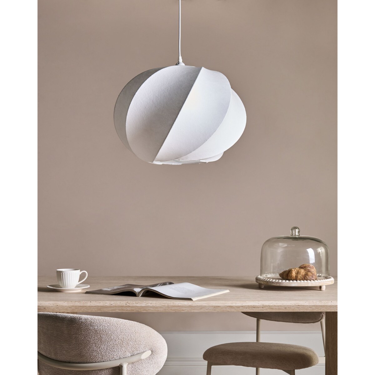 Lampa wisząca MAQUINE Jedwab syntetyczny Biały