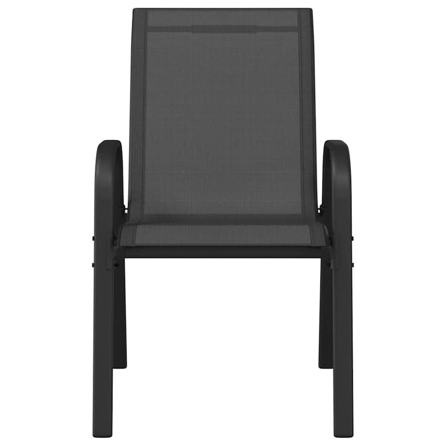 vidaXL Sztaplowane krzesła ogrodowe, 4 szt., czarne tworzywo textilene