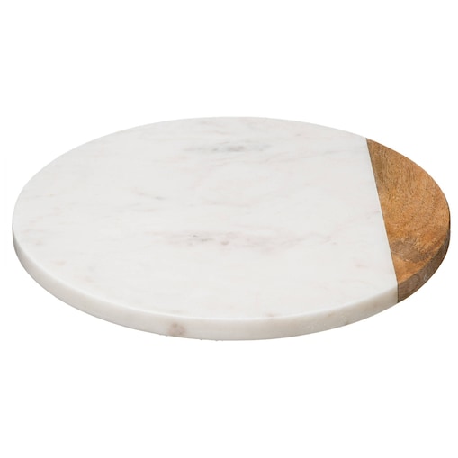 Taca obrotowa GEOM HYGGE, Ø 30 cm, marmur, kolor biały