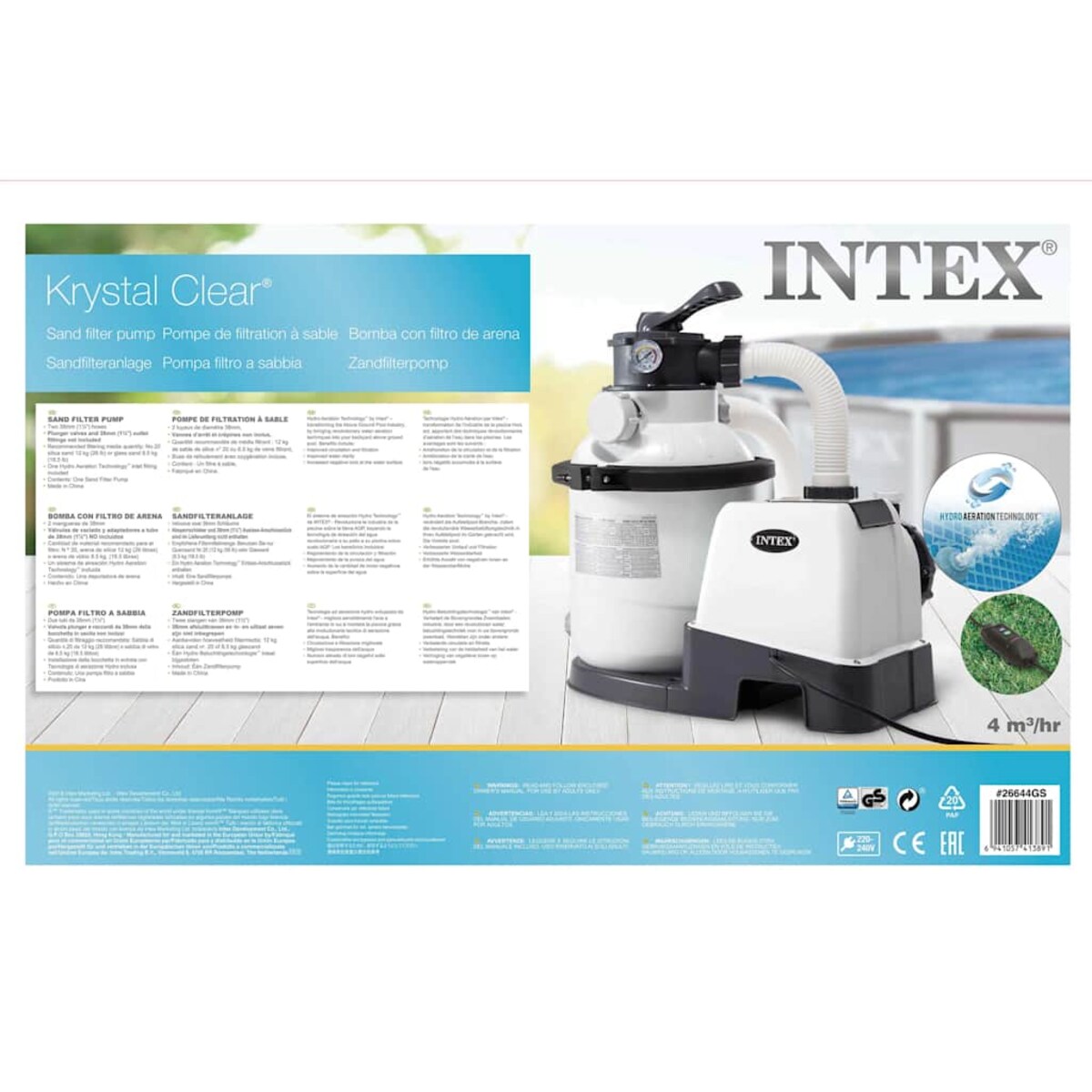 Intex Pompa z filtrem piaskowym Krystal Clear, 26644GS, 4,5 m³/h