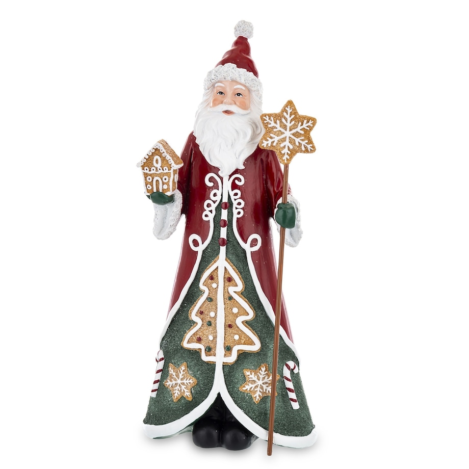 Figurka - Mikołaj z piernikowymi ozdobami 34x15 cm