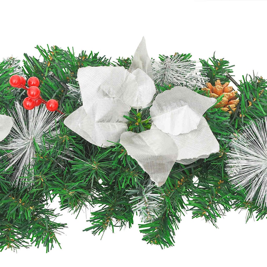 vidaXL Świąteczna girlanda z lampkami LED, zielona, 2,7 m, PVC