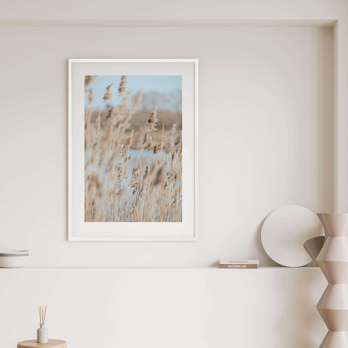 Ramka na zdjęcia 50x70 cm biała wisząca poziom pion rama MDF z plexi klasyczna ramka