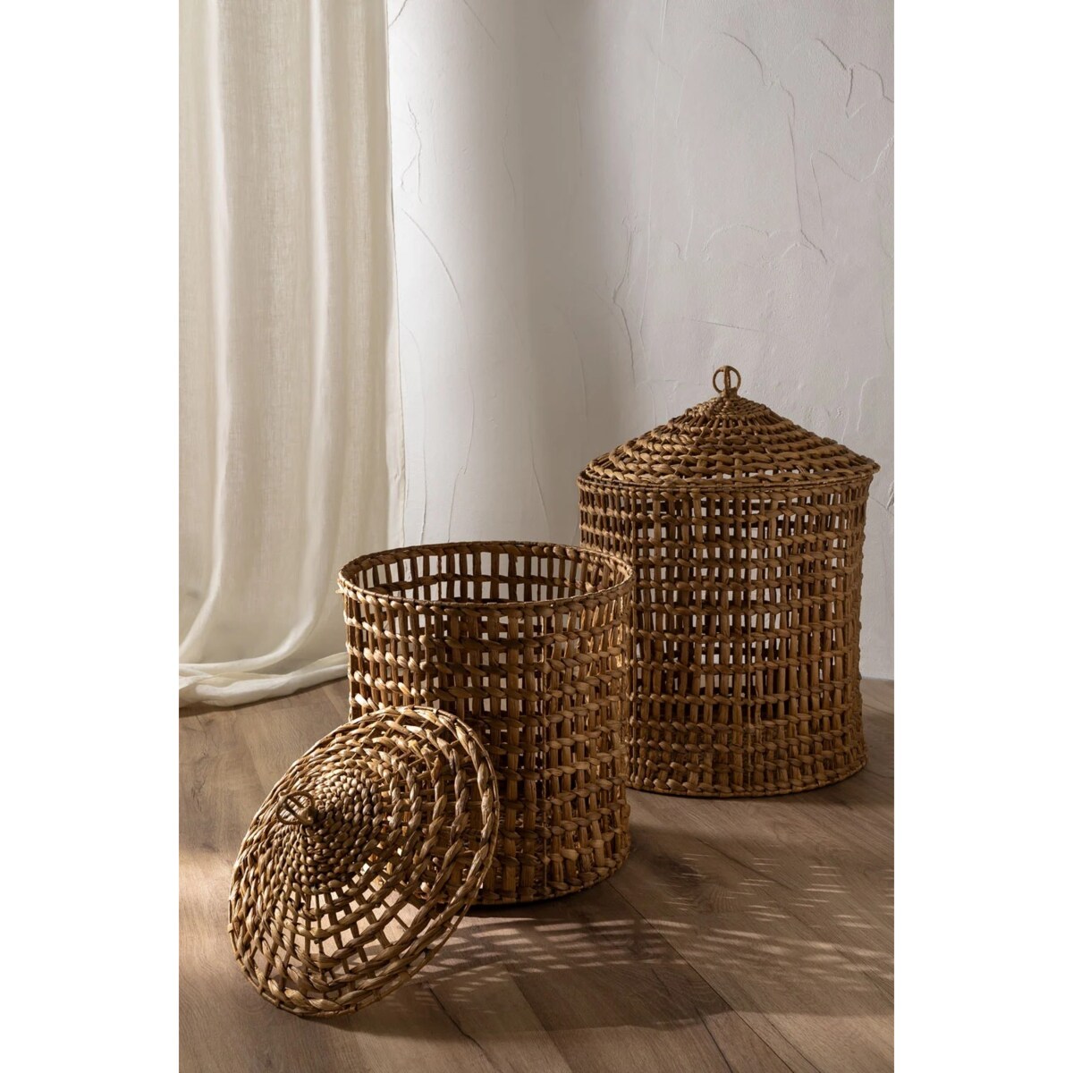 Komplet 2 koszy z hiacyntu wodnego Daire