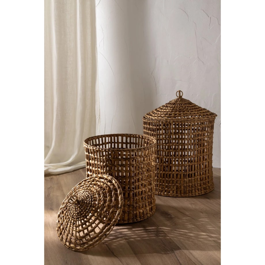 Komplet 2 koszy z hiacyntu wodnego Daire