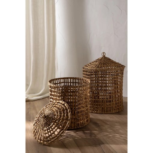 Komplet 2 koszy z hiacyntu wodnego Daire