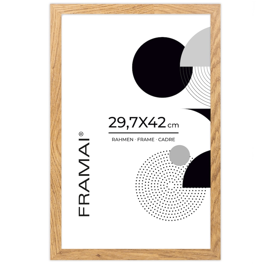 Ramka na zdjęcia 29,7x42 cm rama MDF ramki do zdjęć plakatów A3 kolor dębowy FRAMAI®