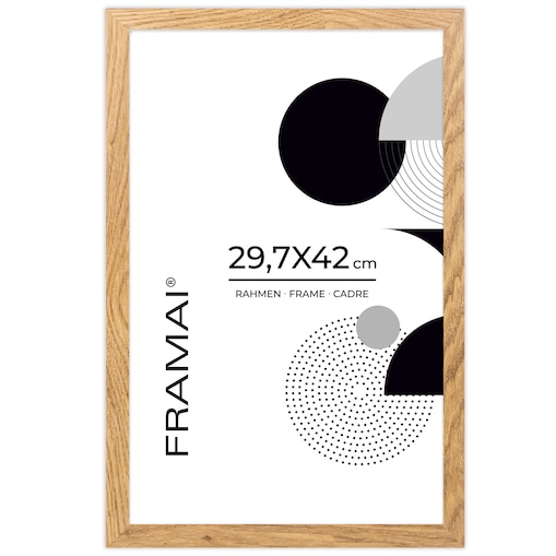 Ramka na zdjęcia 29,7x42 cm rama MDF ramki do zdjęć plakatów A3 kolor dębowy FRAMAI®