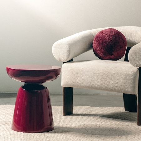 Stolik kawowy 46x40 cm LOGINA burgund glossy