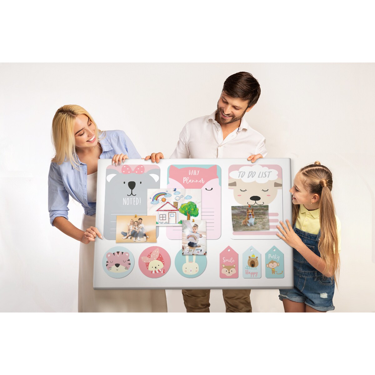 Tablica korkowa Zwierzątka 120x80cm - drewniane pinezki