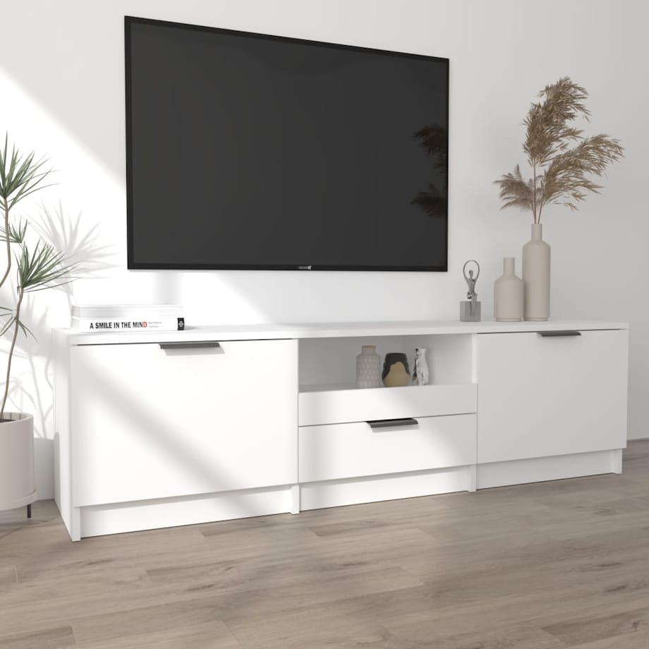 vidaXL Szafka RTV Biała 140x35x40 cm Drewno inżynieryjne