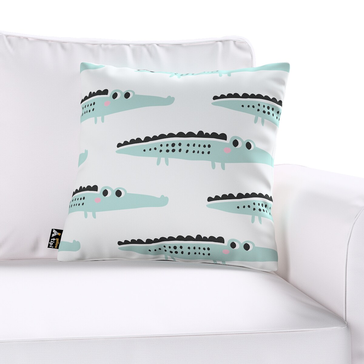 Poszewka Milly 43x43 ecru-zielony