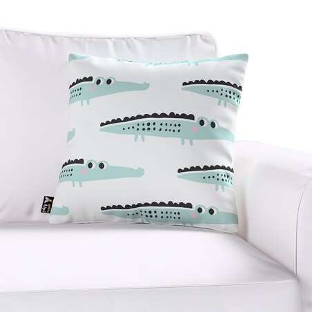 Poszewka Milly 43x43 ecru-zielony