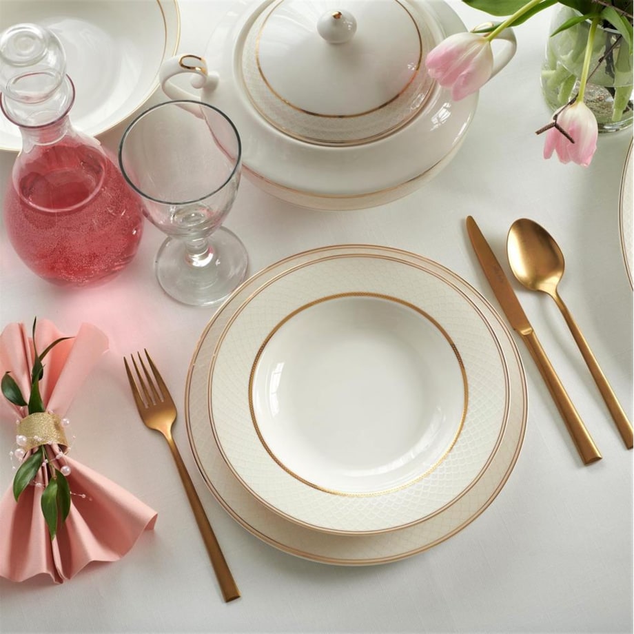 VILLA ITALIA Serwis obiadowy porcelanowy na 12 osób z wazą CELINE