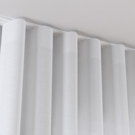 Zasłona na taśmie wave 130x260 prześwitujący biały