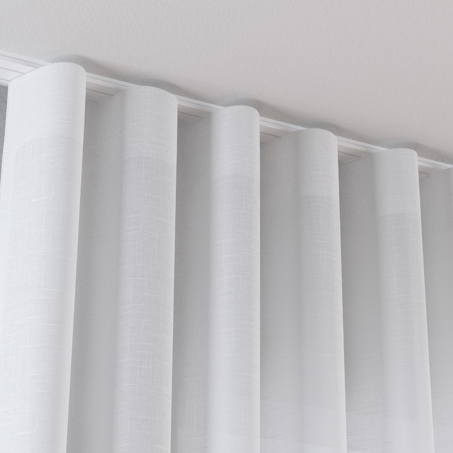 Zasłona na taśmie wave 130x260 prześwitujący biały