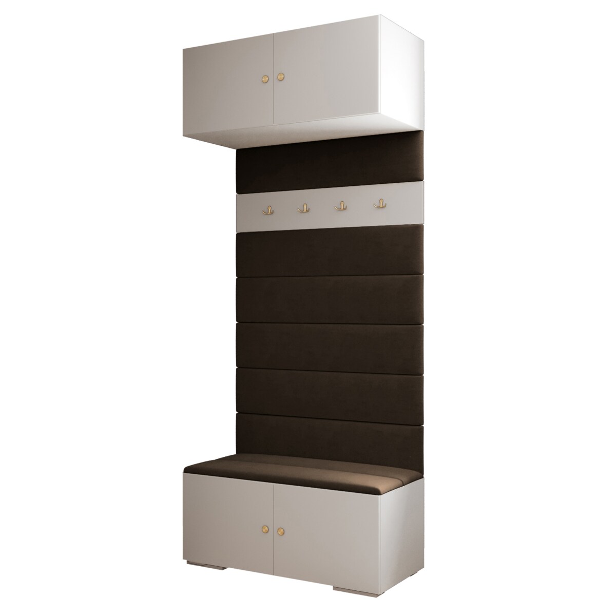 Garderoba do przedpokoju INOVA 2 biały+złoty+manila04