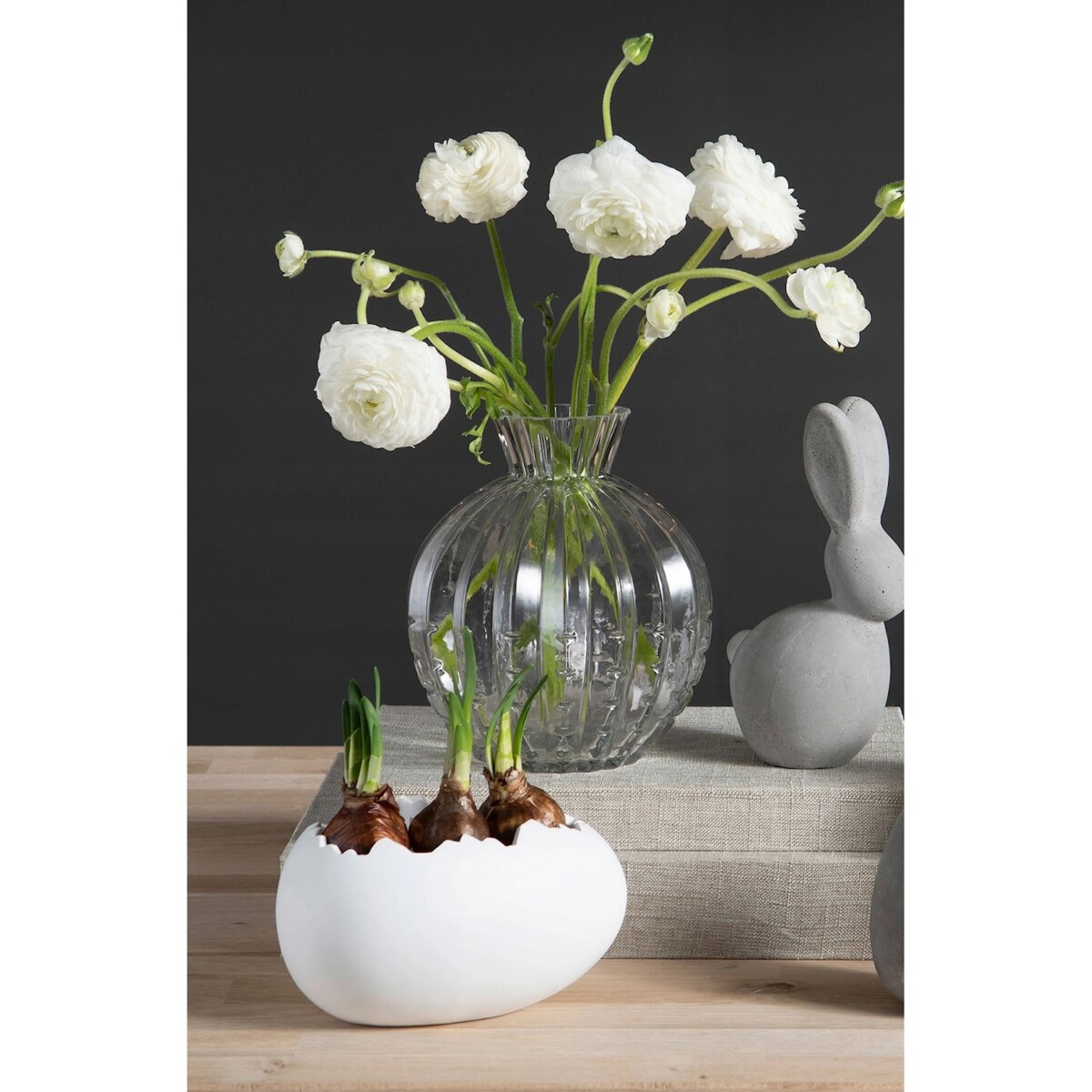 DONICZKA WIELKANOCNA ZAJĄC BIAŁA WIELKANOC PREZENT KWIATY JAJKO JAJO 2 szt