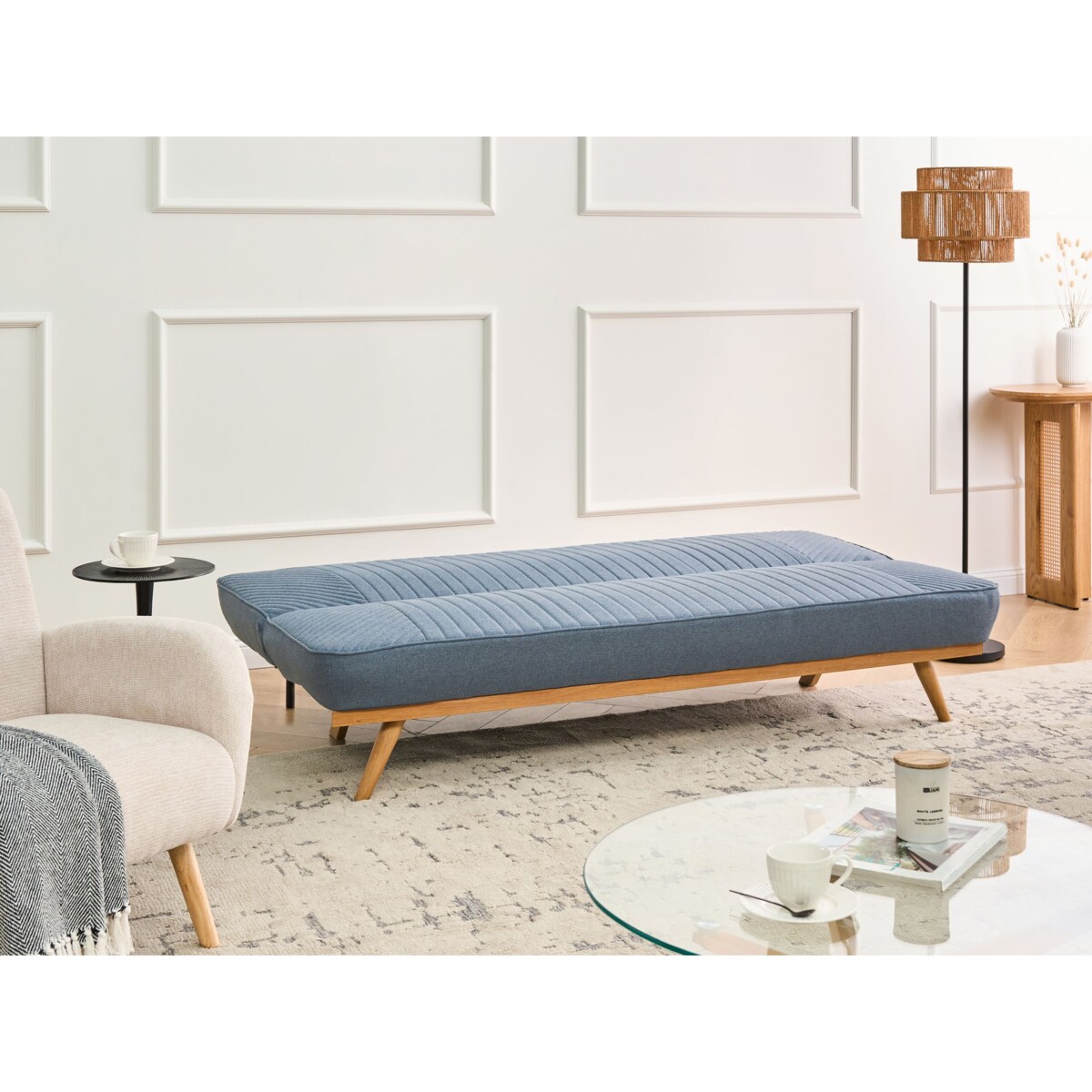 Sofa rozkładana dla 2 osób KALFAFEL Niebieski