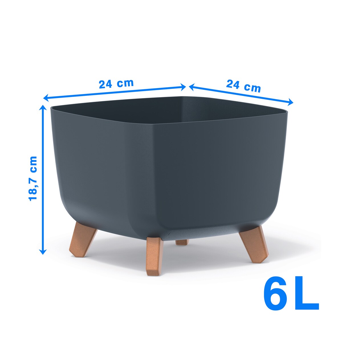 Doniczka Donica Ogrodowa 24 Cm Na Nóżkach Dekoracyjna Antracytowa