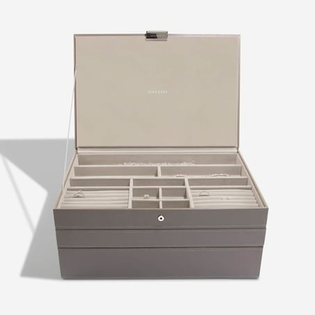 Szkatułka na biżuterię Stackers potrójna supersize brązowoszara