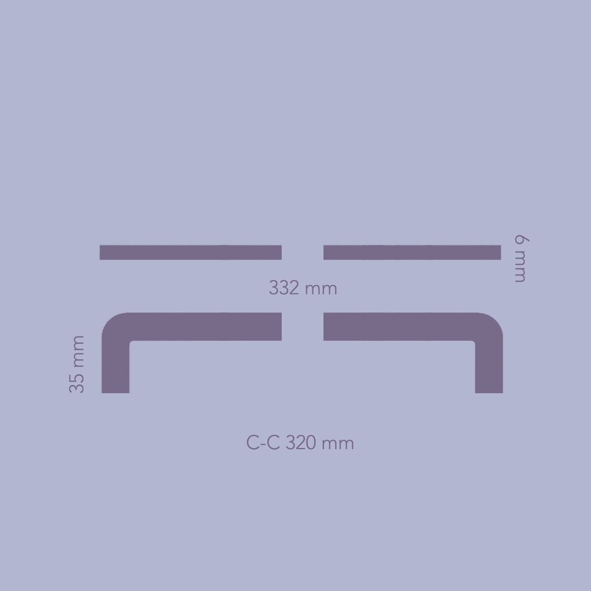 ISA 320 (L) uchwyt podłużny mosiężny szczotkowany nielakierowany