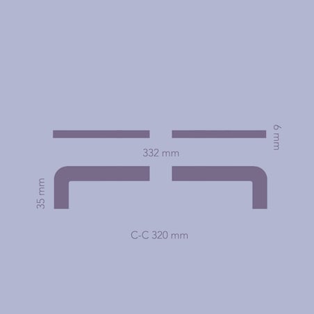 ISA 320 (L) uchwyt podłużny mosiężny szczotkowany nielakierowany
