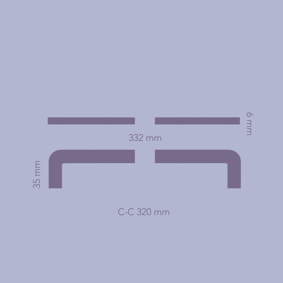 ISA 320 (L) uchwyt podłużny mosiężny szczotkowany nielakierowany