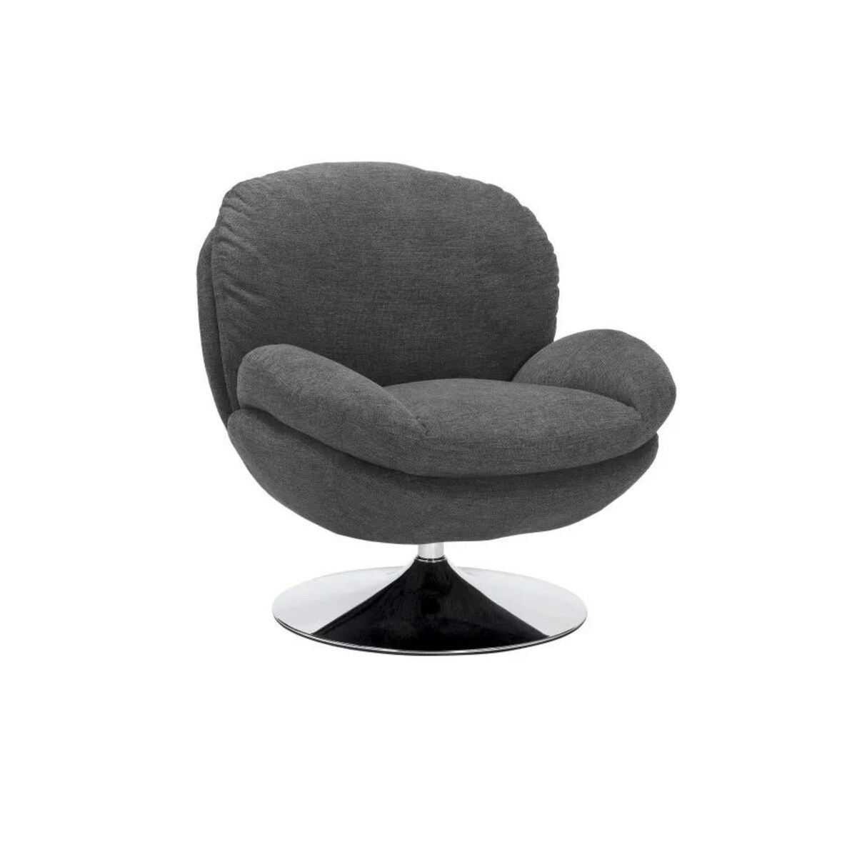 Fotel do salonu BRIGITTE BREGO ciemny szary obrotowy