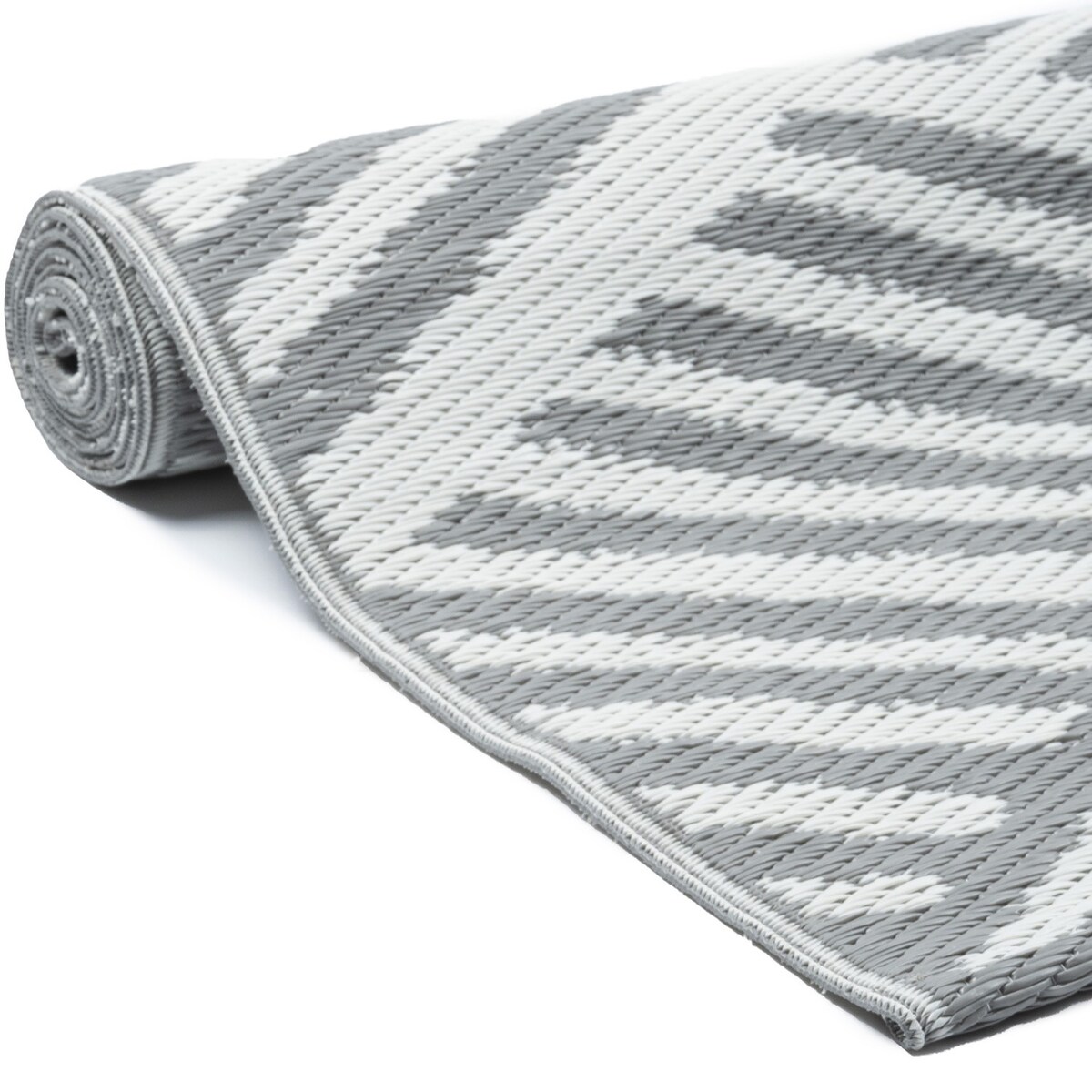 Dywan zewnętrzny tkany na płasko 120x170 cm e-floor geometryczny szary