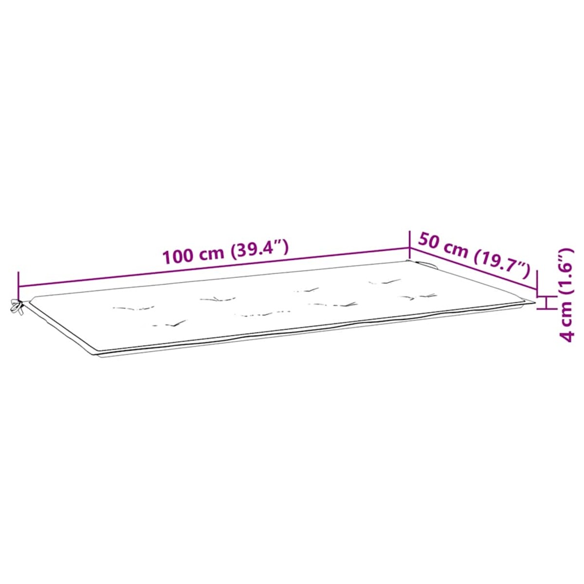 vidaXL Poduszka na ławkę ogrodową, biało-niebieskie paski, 100x50x4 cm