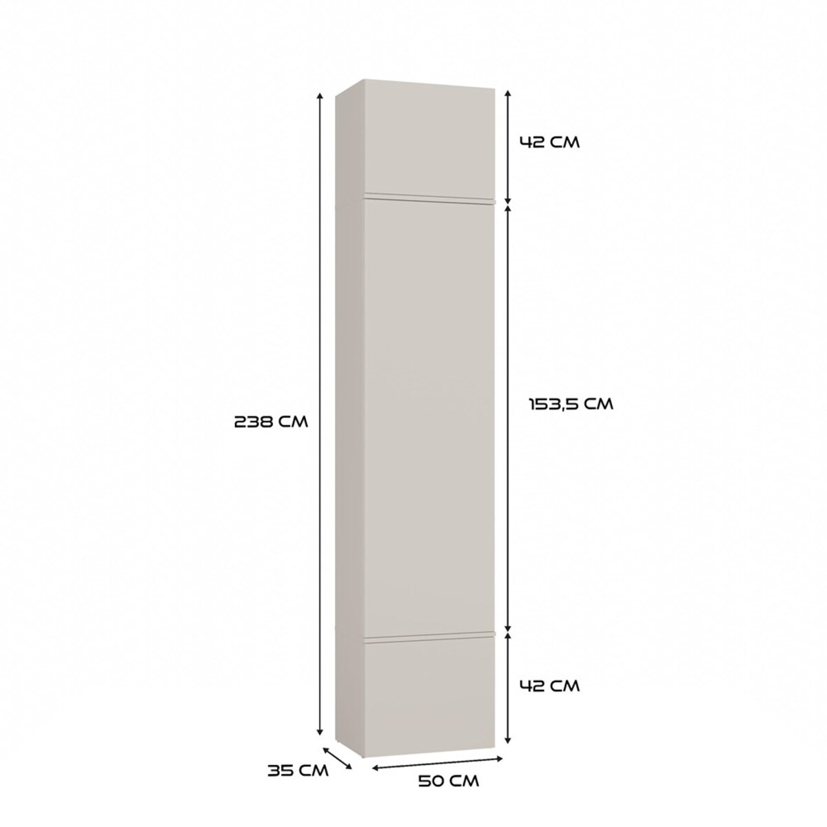 Garderoba HAGA III 2Sz1W KASZMIR BEŻ 2x Szafa + Wieszak