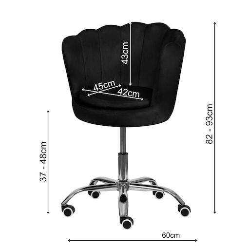 Fotel biurowy krzesło obrotowe regulowane welurowe muszelka