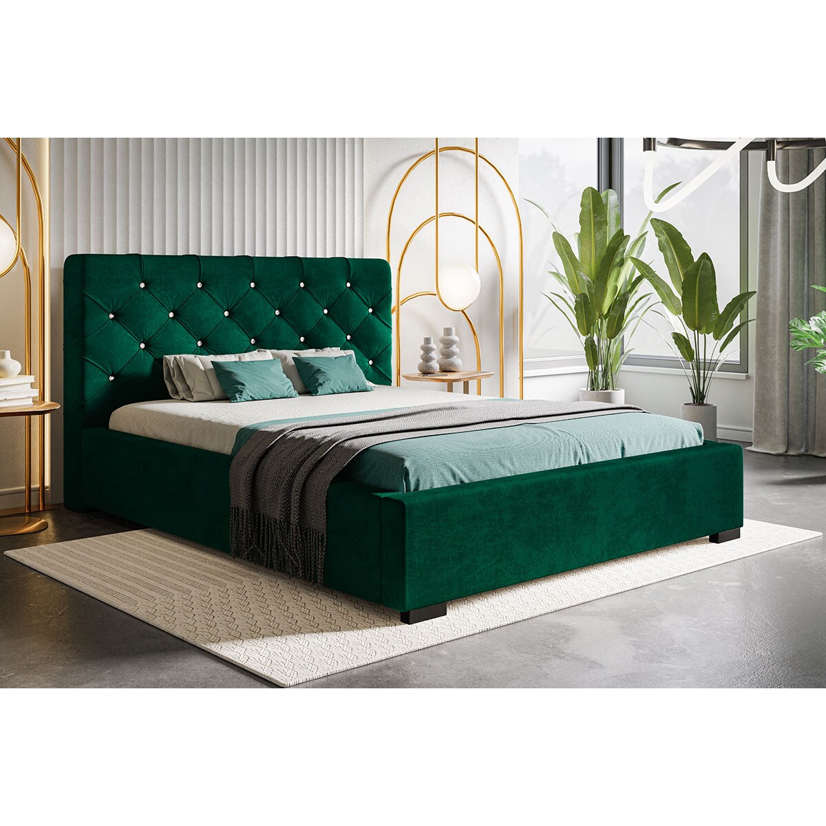 Łóżko jednoosobowe 90x200 BEN 11 - zielone