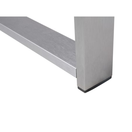Stolik kawowy ogrodowy SALERNO 90 cm 50 cm Metal Jasnoszary