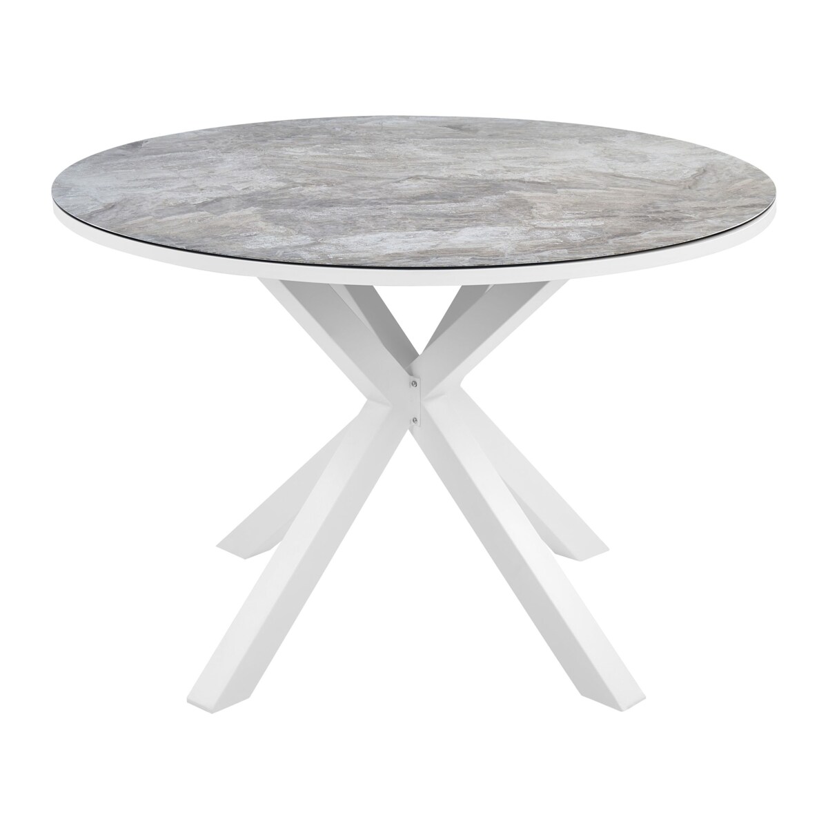 Zestaw ogrodowy dla 4 osób MALETTO/BUSSETO Metal Efekt marmuru Szary