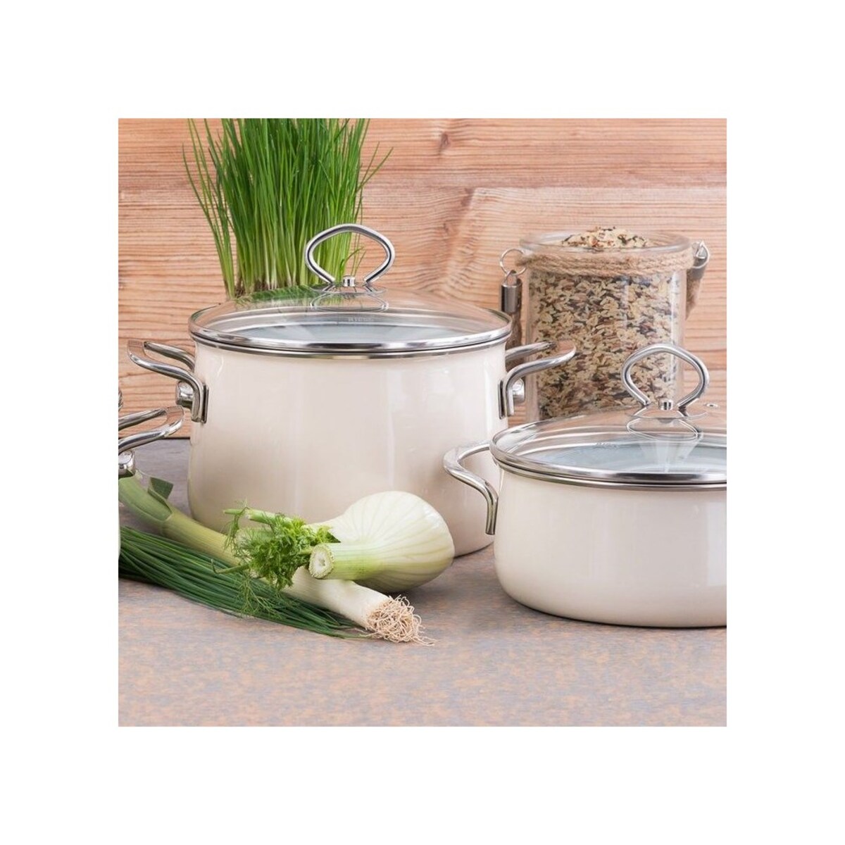 Riess garnek wysoki z pokrywą 6,5l 24cm Avorio R0705011