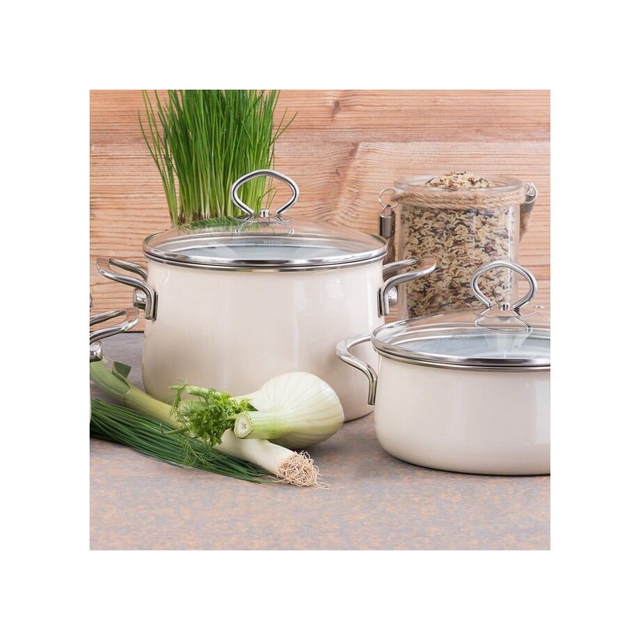 Riess garnek wysoki z pokrywą 6,5l 24cm Avorio R0705011