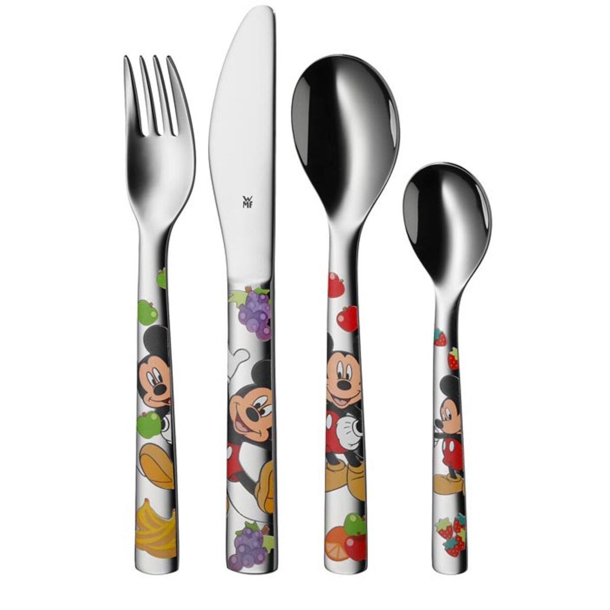 Komplet sztućców dla dzieci stal polerowana Myszka Miki, 4 el, WMF
