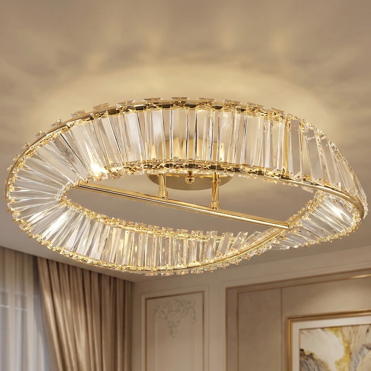 Lampa Sufitowa Swe095-C 50Cm Led Złoty, Metal, Tworzywo Sztuczne