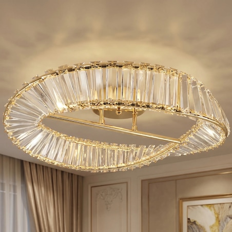Lampa Sufitowa Swe095-C 50Cm Led Złoty, Metal, Tworzywo Sztuczne