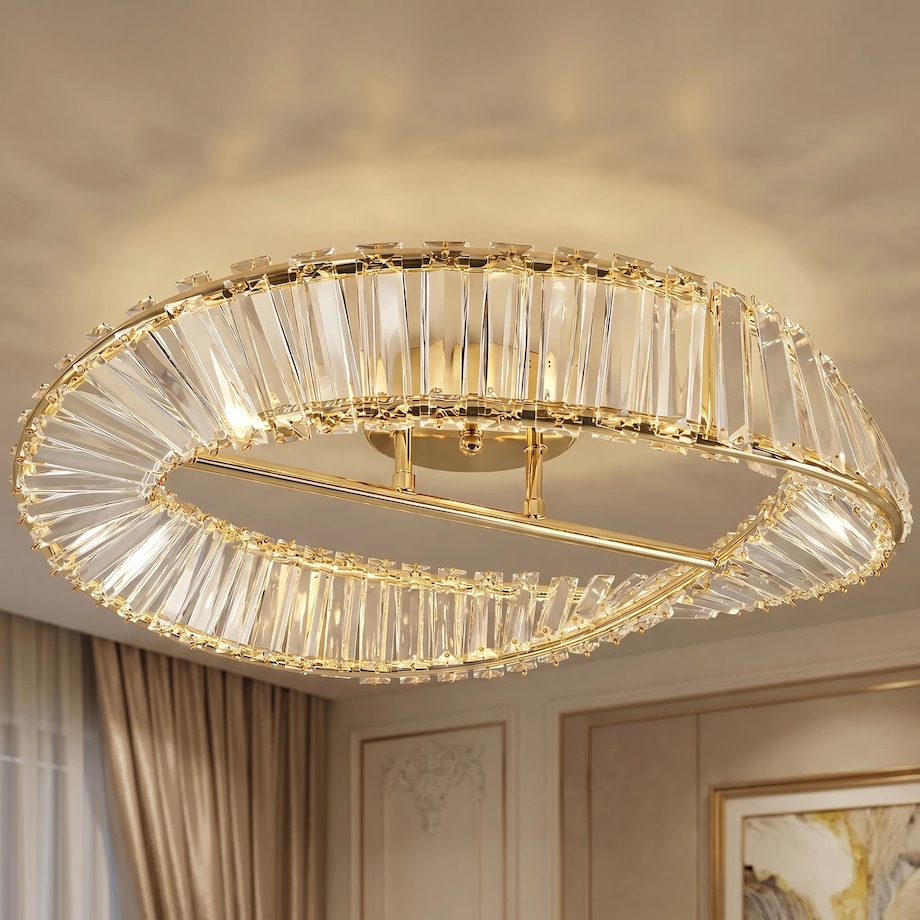 Lampa Sufitowa Swe095-C 50Cm Led Złoty, Metal, Tworzywo Sztuczne