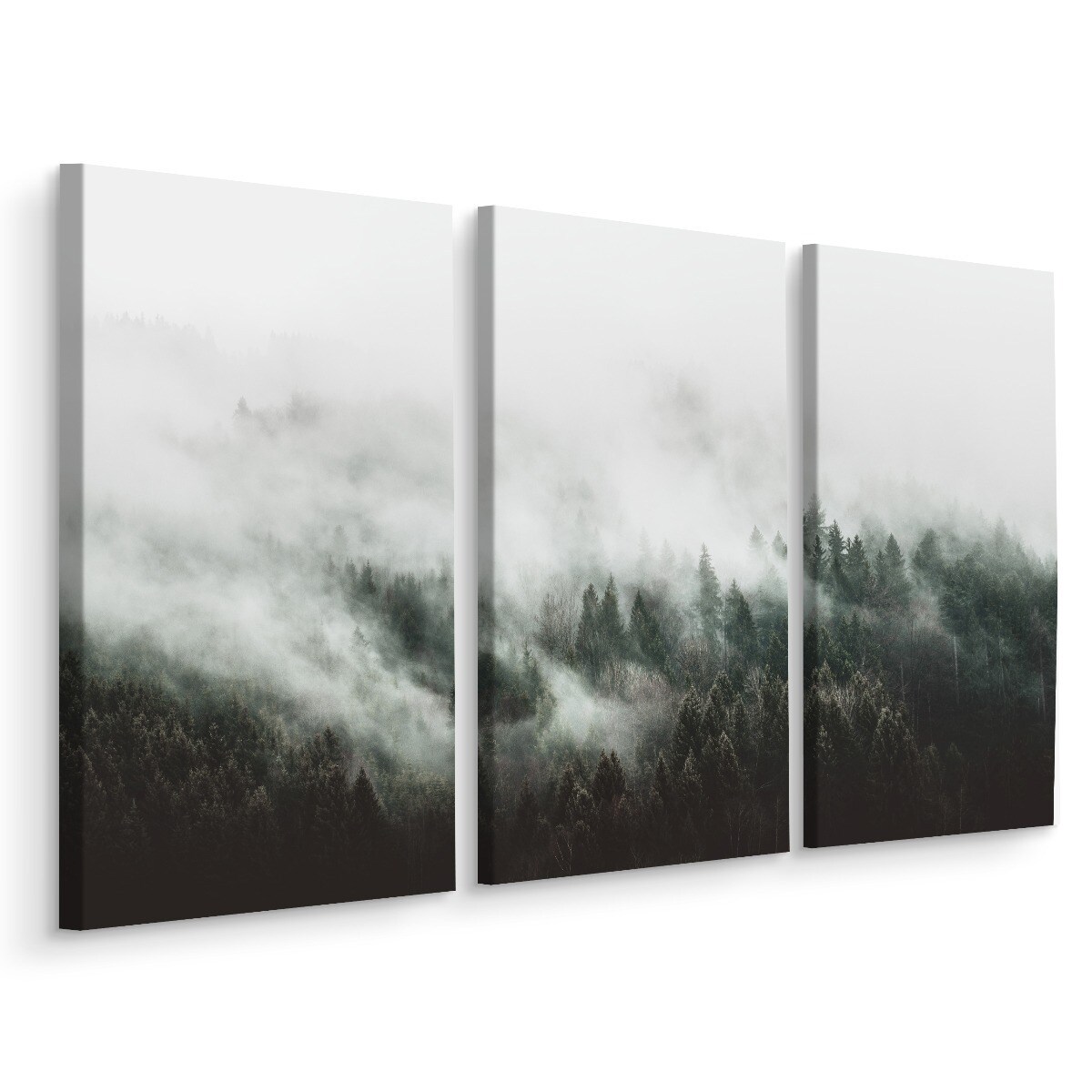 Obraz 3-Częściowy Mglisty Las KRAJOBRAZ 3D 120x80cm