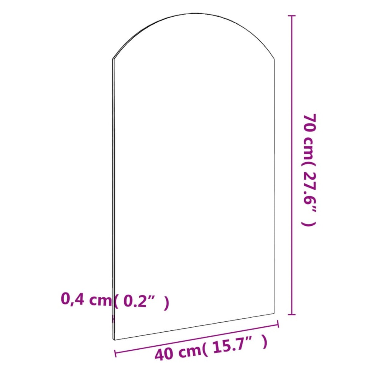 vidaXL Lustro, 70x40 cm, szklane