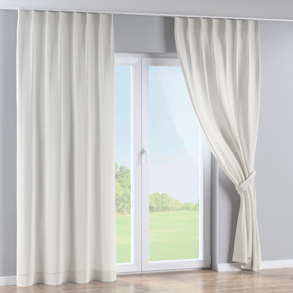 Zasłona na haczykach flex pojedynczych 130x260 ecru