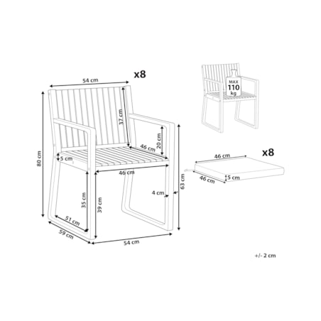 Krzesło ogrodowe Złamana biel SASSARI II